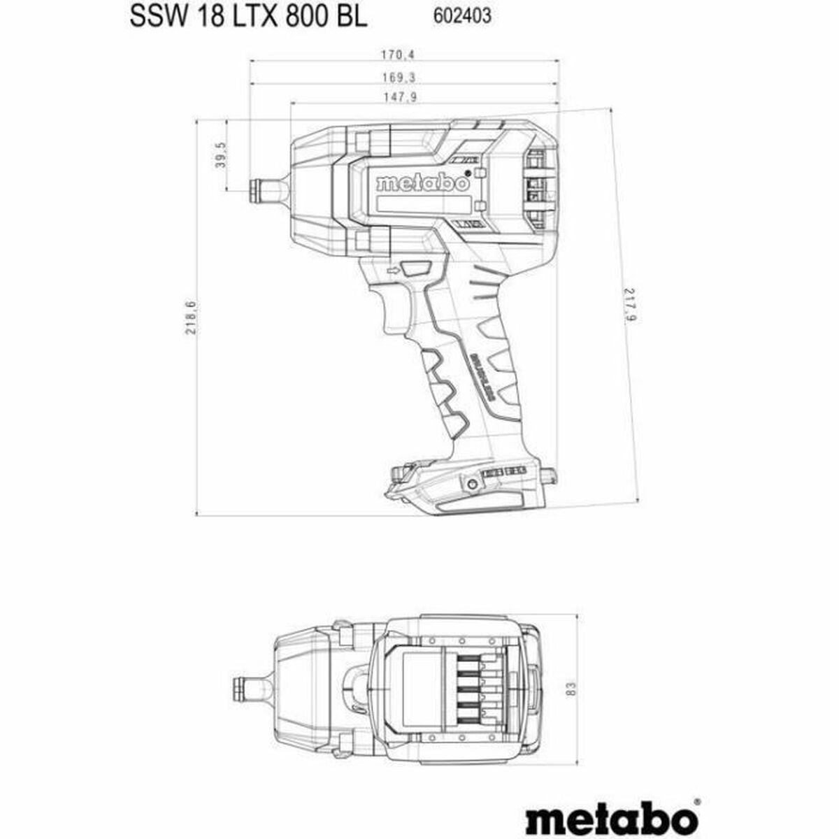Skruvmejsel Metabo SSW 18 LTX 800 - 6