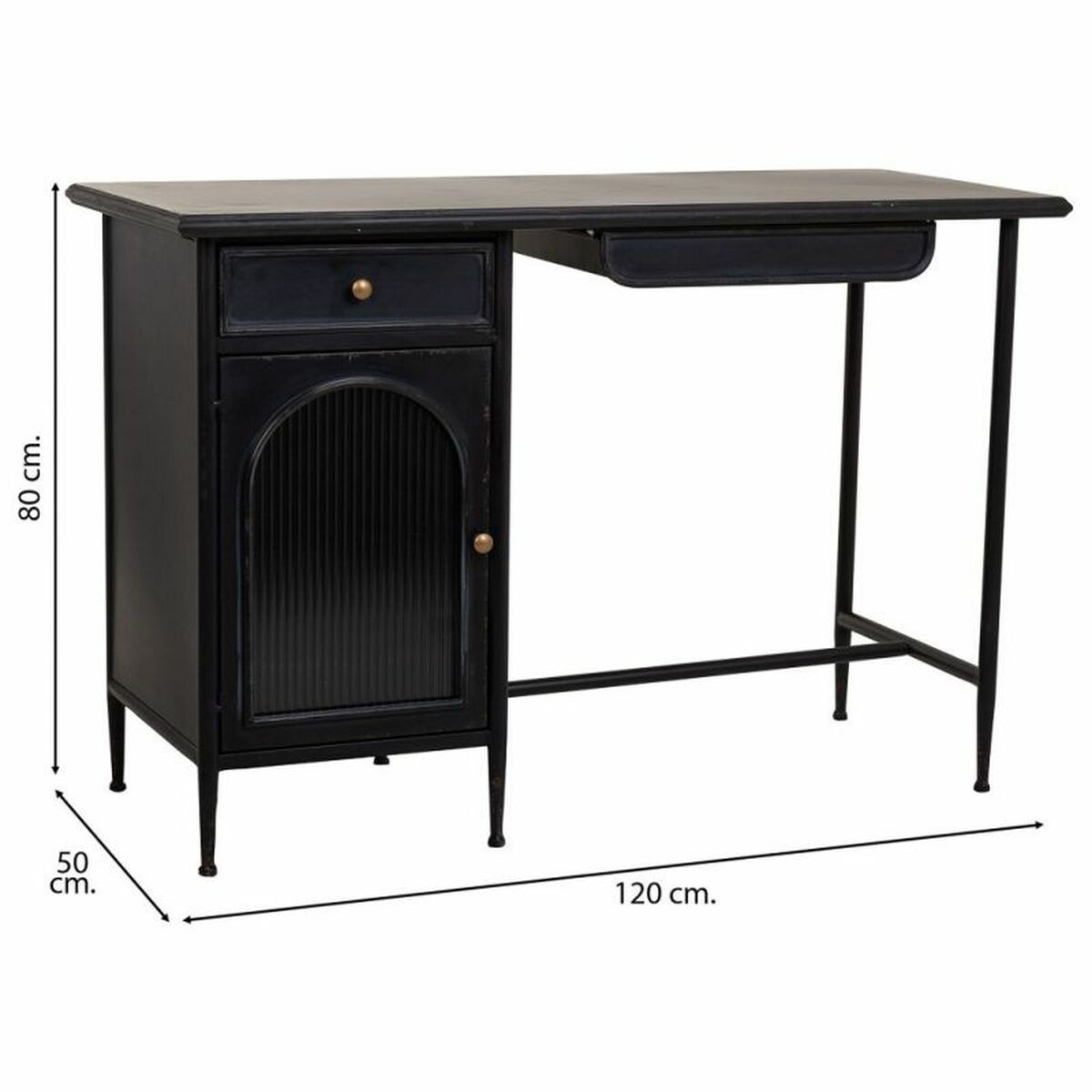 Skrivbord Alexandra House Living Svart 50 x 80 x 120 cm - 5