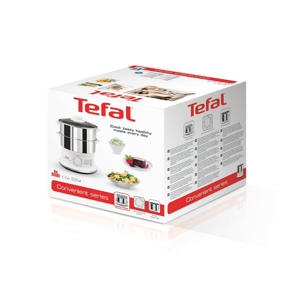 Ångkokare Tefal VC145 Vit Rostfritt stål Plast 900 W 27,5 X 33,5 X 30,5 cm - 2