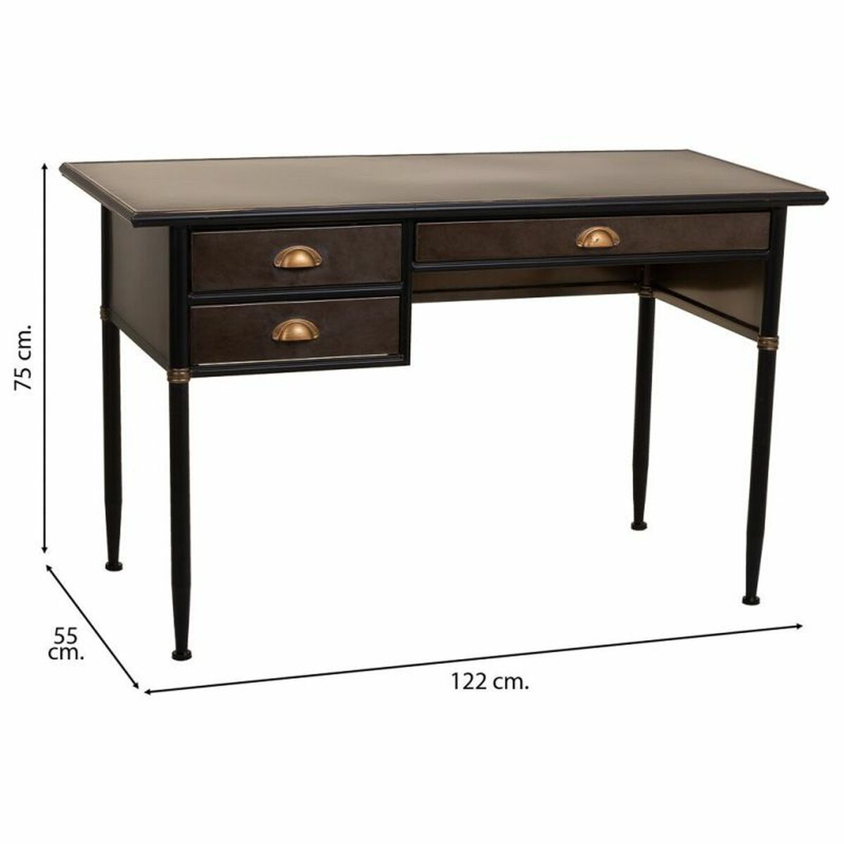 Skrivbord Alexandra House Living Brun 55 x 75 x 122 cm - 5