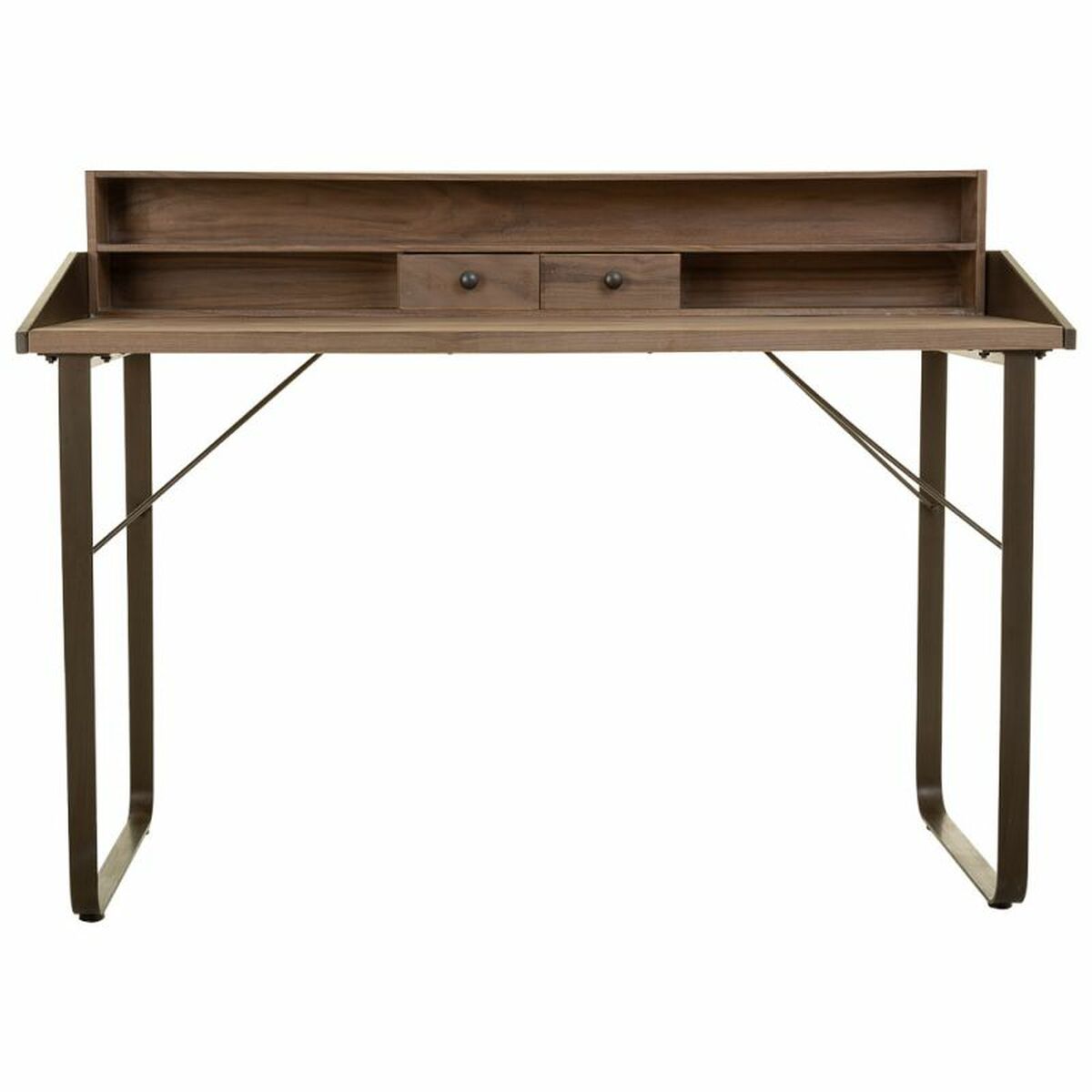Skrivbord Alexandra House Living Brun Trä Järn Platta Granträ 60 x 95 x 130 cm - 2