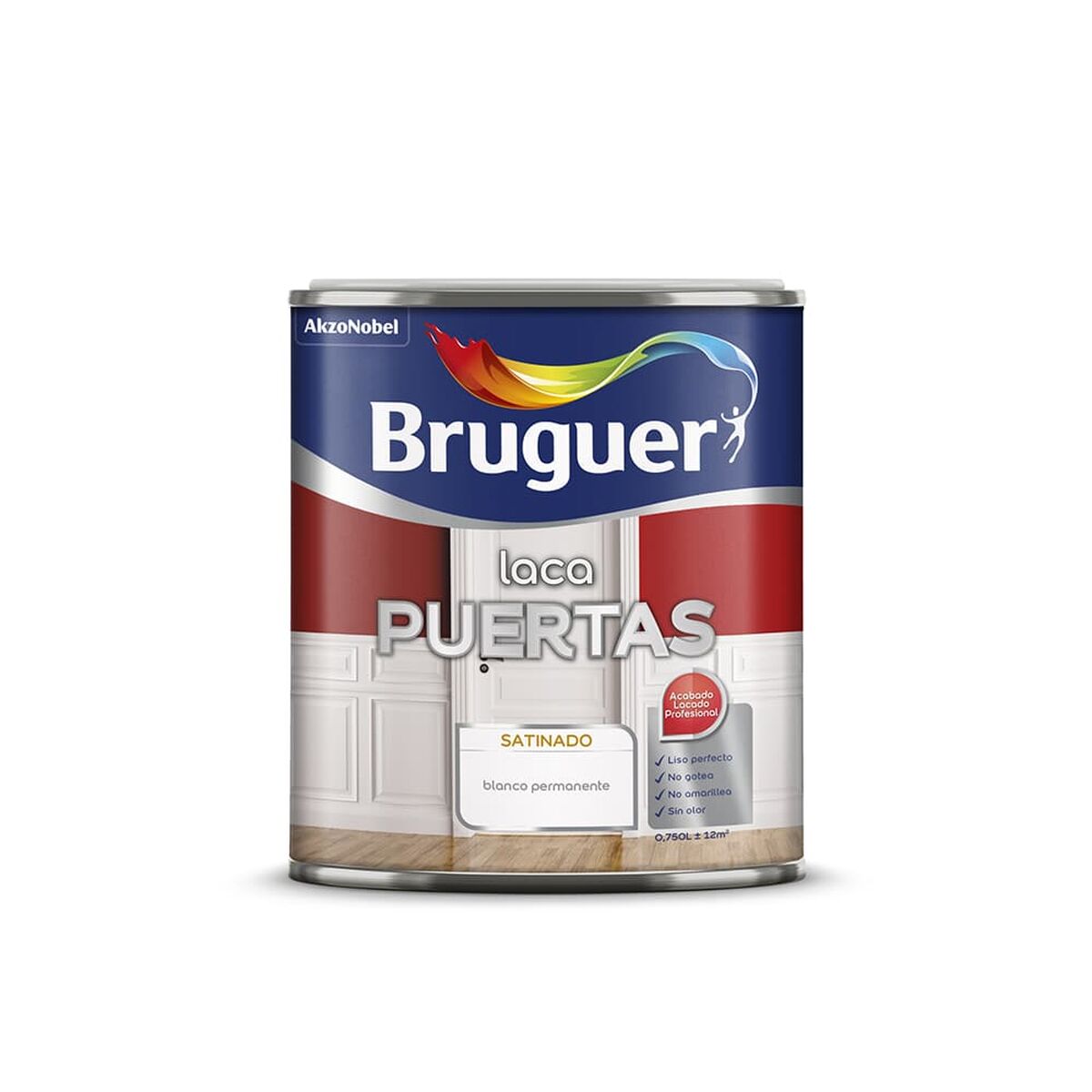 Syntetisk emaljfärg Bruguer 5297934  Permanent White Satinfinish Dörrar Lack