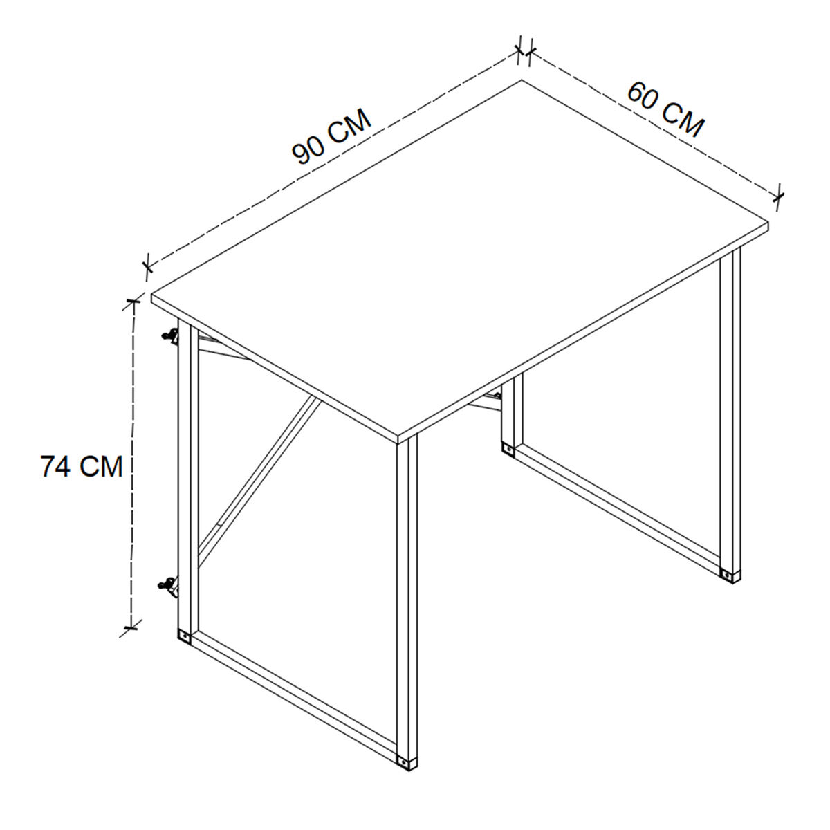 Skrivbord Alexandra House Living Svart Tölgy Metall Trä MDP 90 x 75 x 60 cm industriell - 3