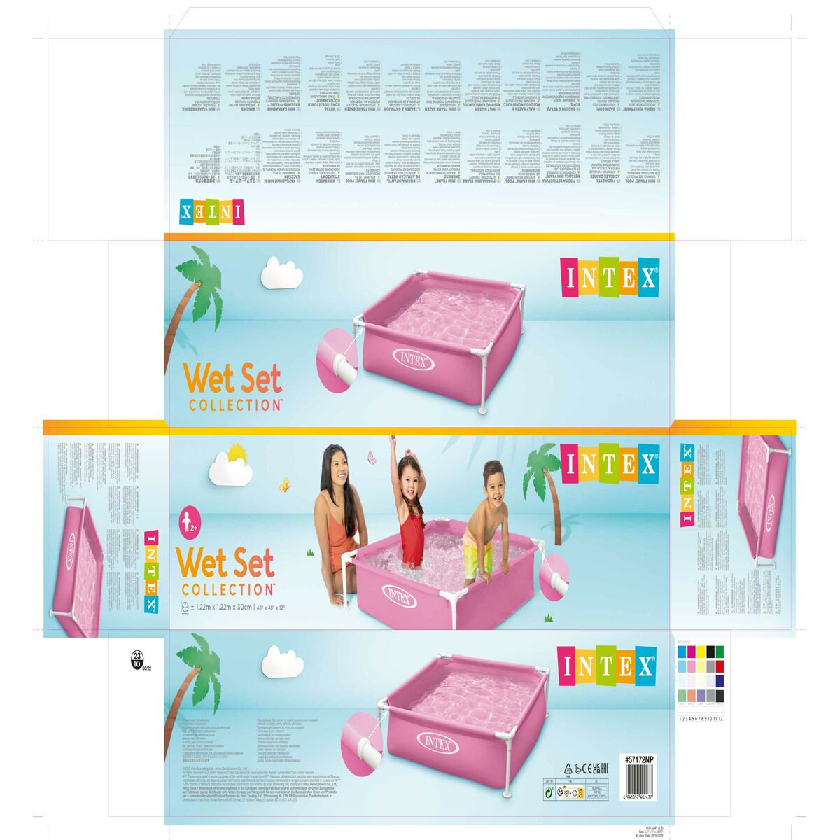 flyttbar pool Intex 342 L 122 x 30 x 122 cm Rosa (3 antal) - 14