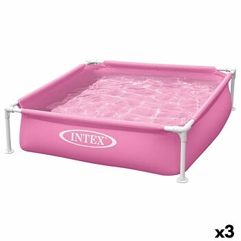 flyttbar pool Intex 342 L 122 x 30 x 122 cm Rosa (3 antal)