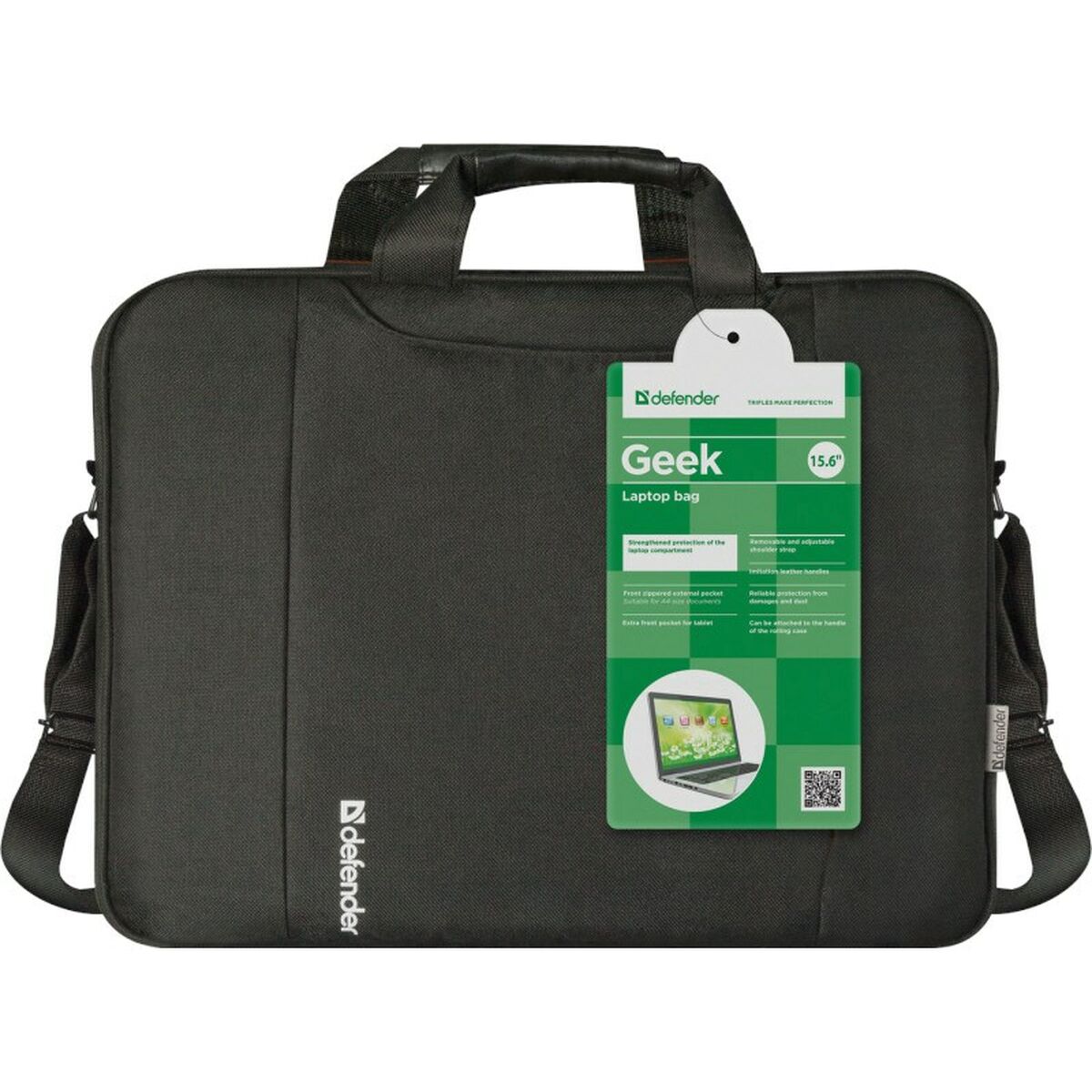 Laptopväska Defender Geek Svart Svartvit 15,6'' - 4