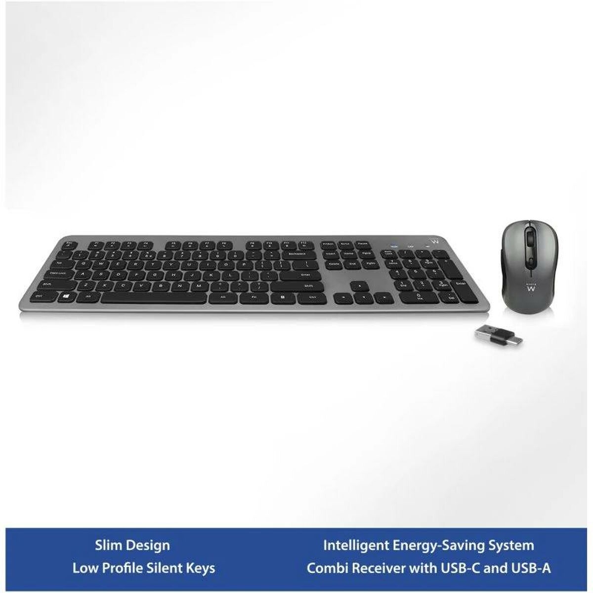 Tangentbord och Mus Ewent EW3272 Svart Qwerty Spanska QWERTY - 2
