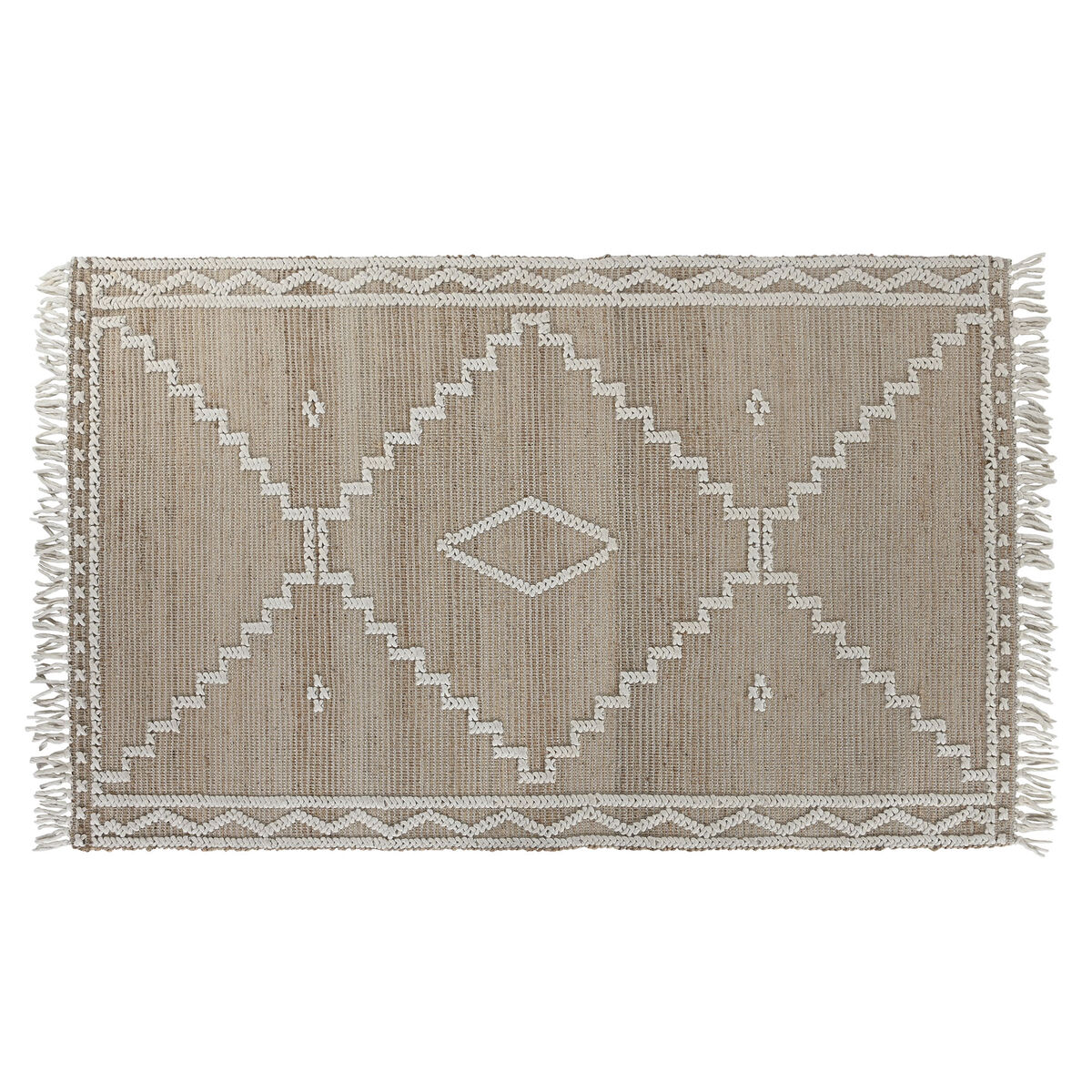Matta Home ESPRIT Vit Naturell Boho 160 x 230 x 1 cm