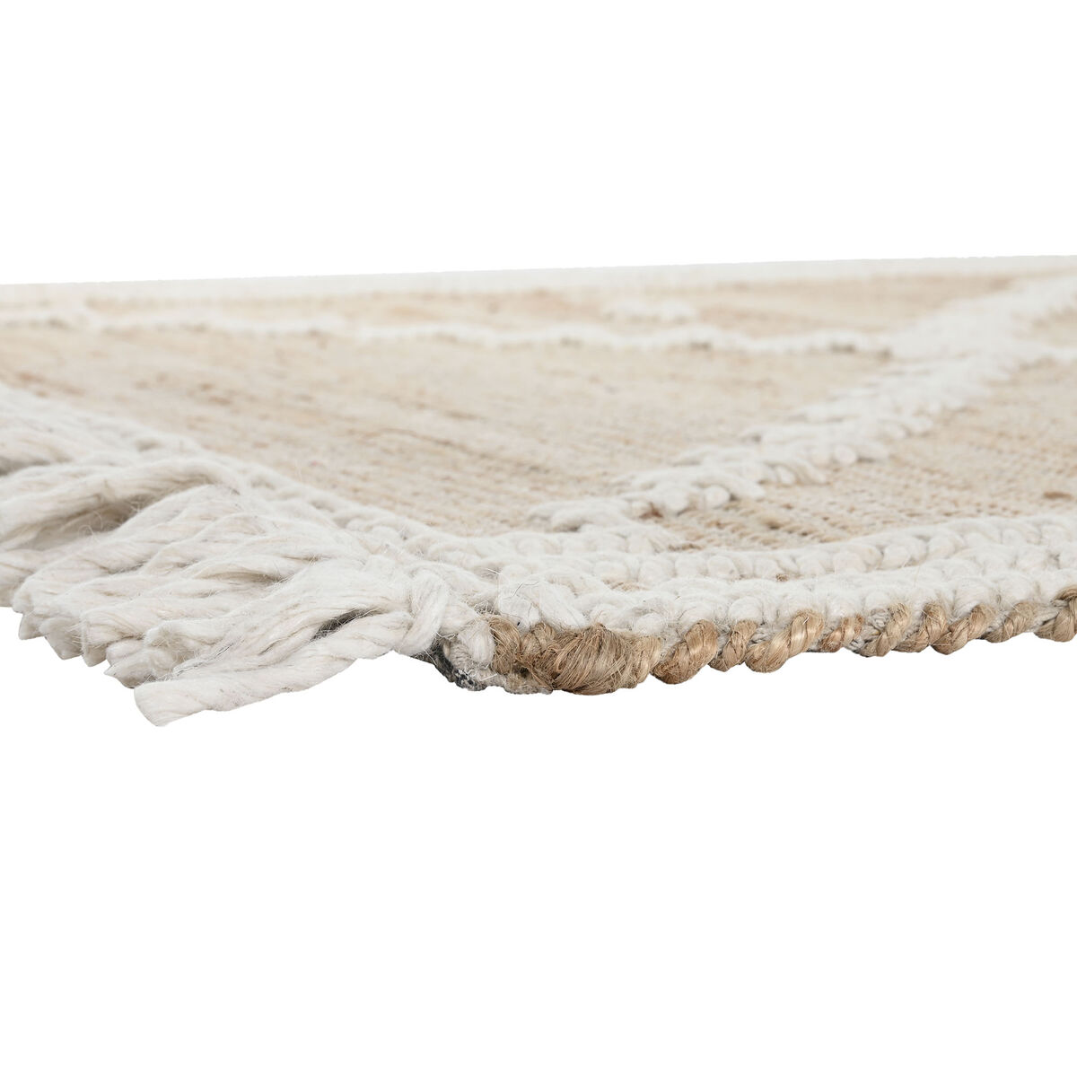 Matta Home ESPRIT Vit Naturell Boho 160 x 230 x 1 cm - 4