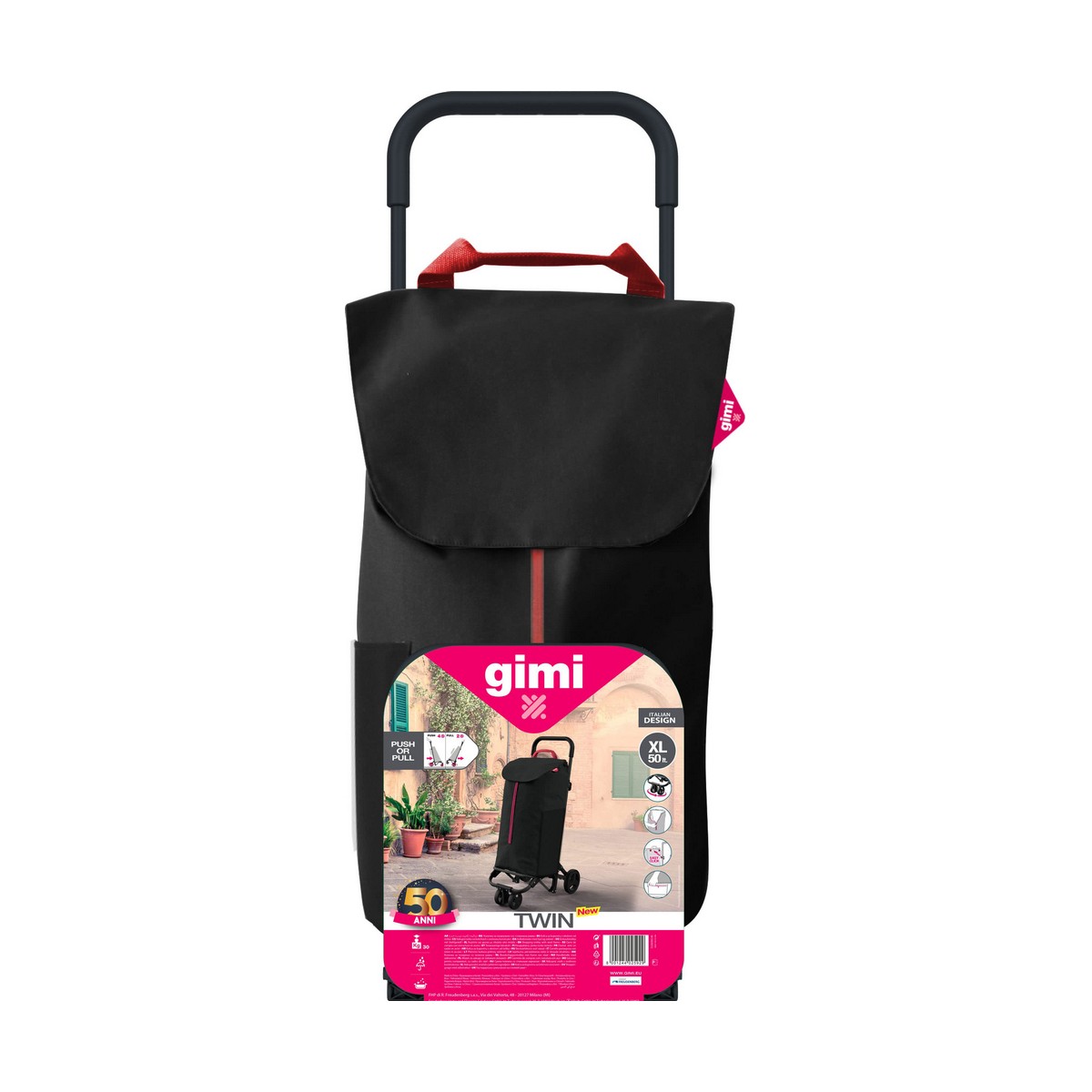Kundvagn Gimi Twin Urban Svart 50 L 39 x 52 x 95 cm - 10