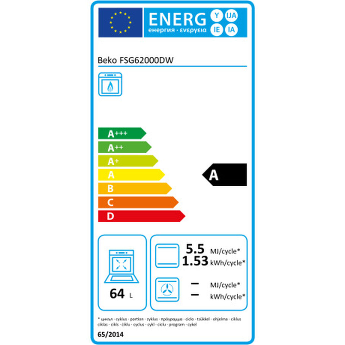Gasspis BEKO FSG62000DWL - 2