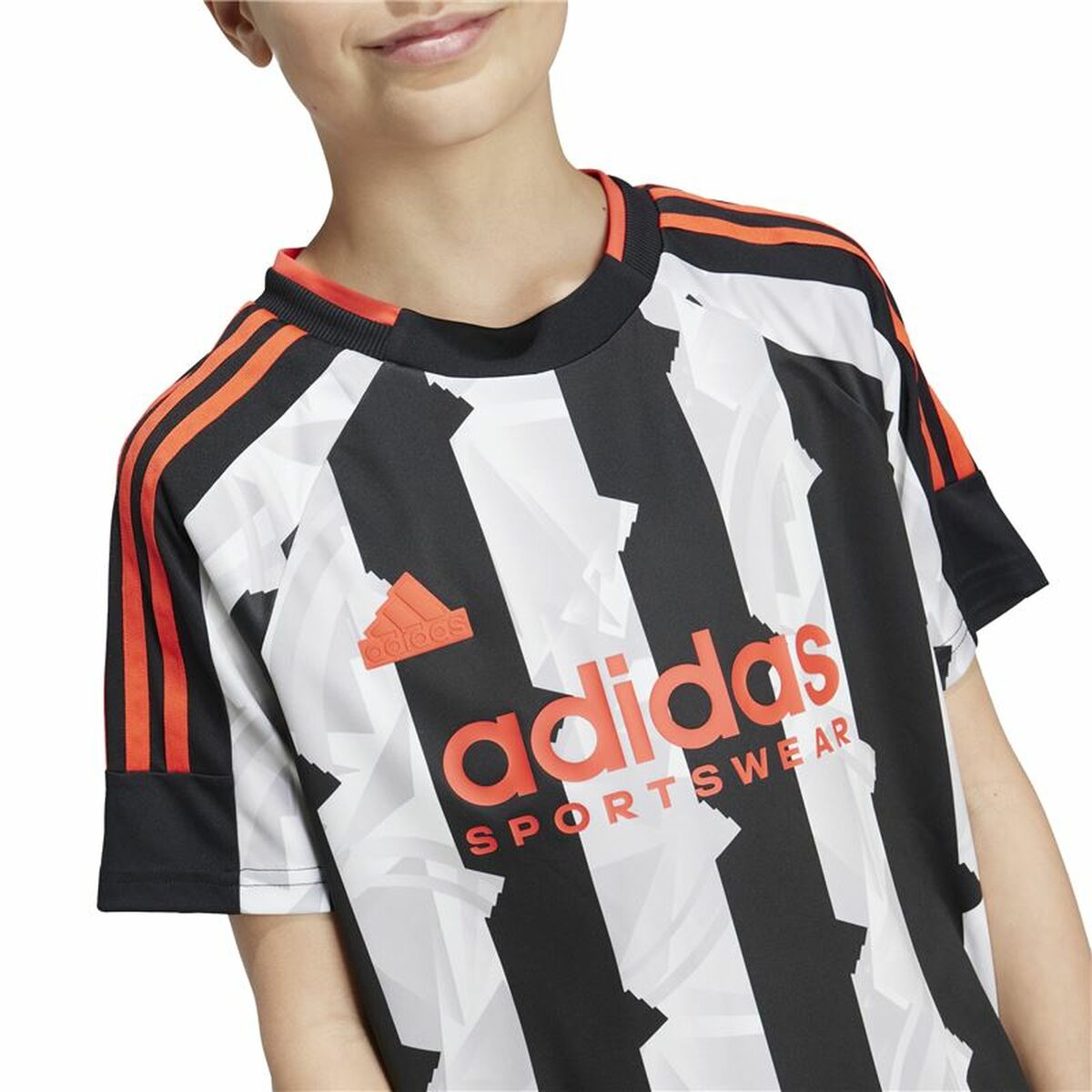 T-shirt med kortärm Barn Adidas Tiro Vit Svart - 3