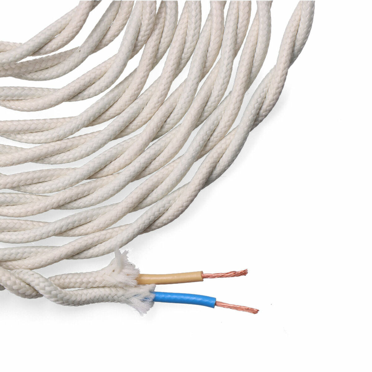 Kabel EDM 11879 Vit 2 x 0,75 mm 5 m Bomull - 5