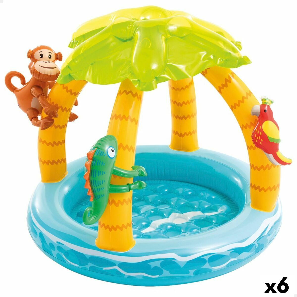 Uppblåsbar plaskpool för barn Intex djur Ö 45 L 102 x 89 x 102 cm (6 antal) - 6