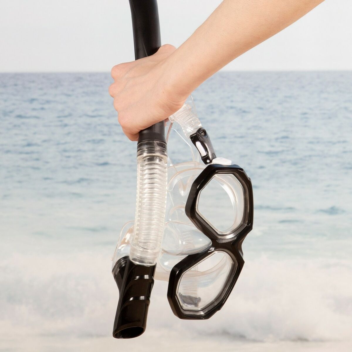 Snorkel och cyklop AquaSport Svart Vuxna (2 antal) - 10