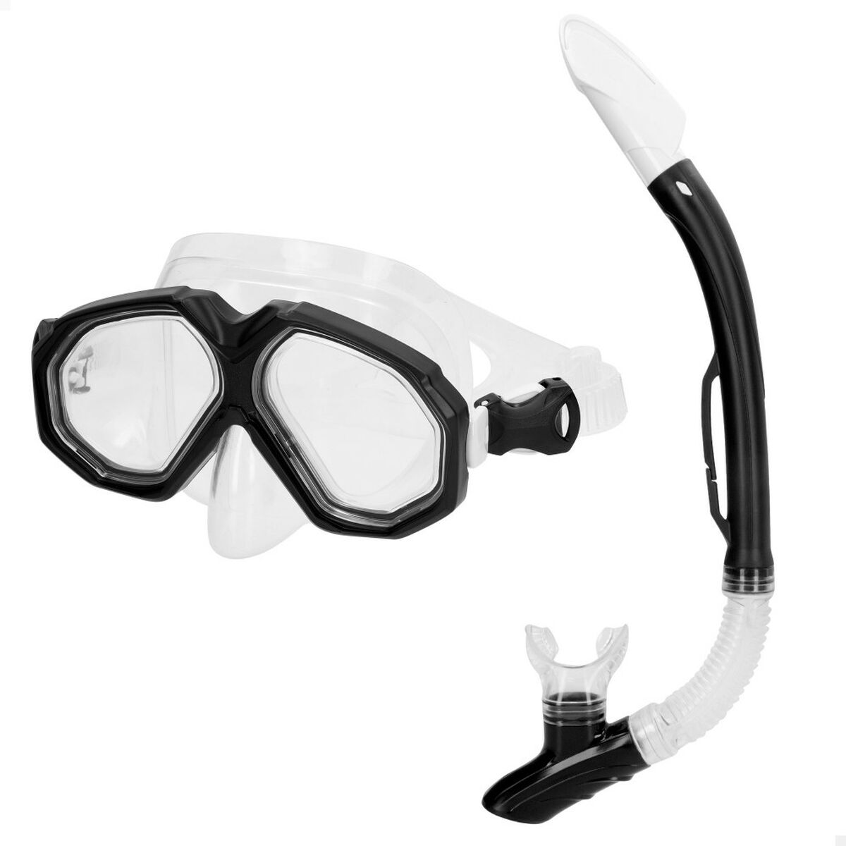Snorkel och cyklop AquaSport Svart Vuxna (2 antal) - 2