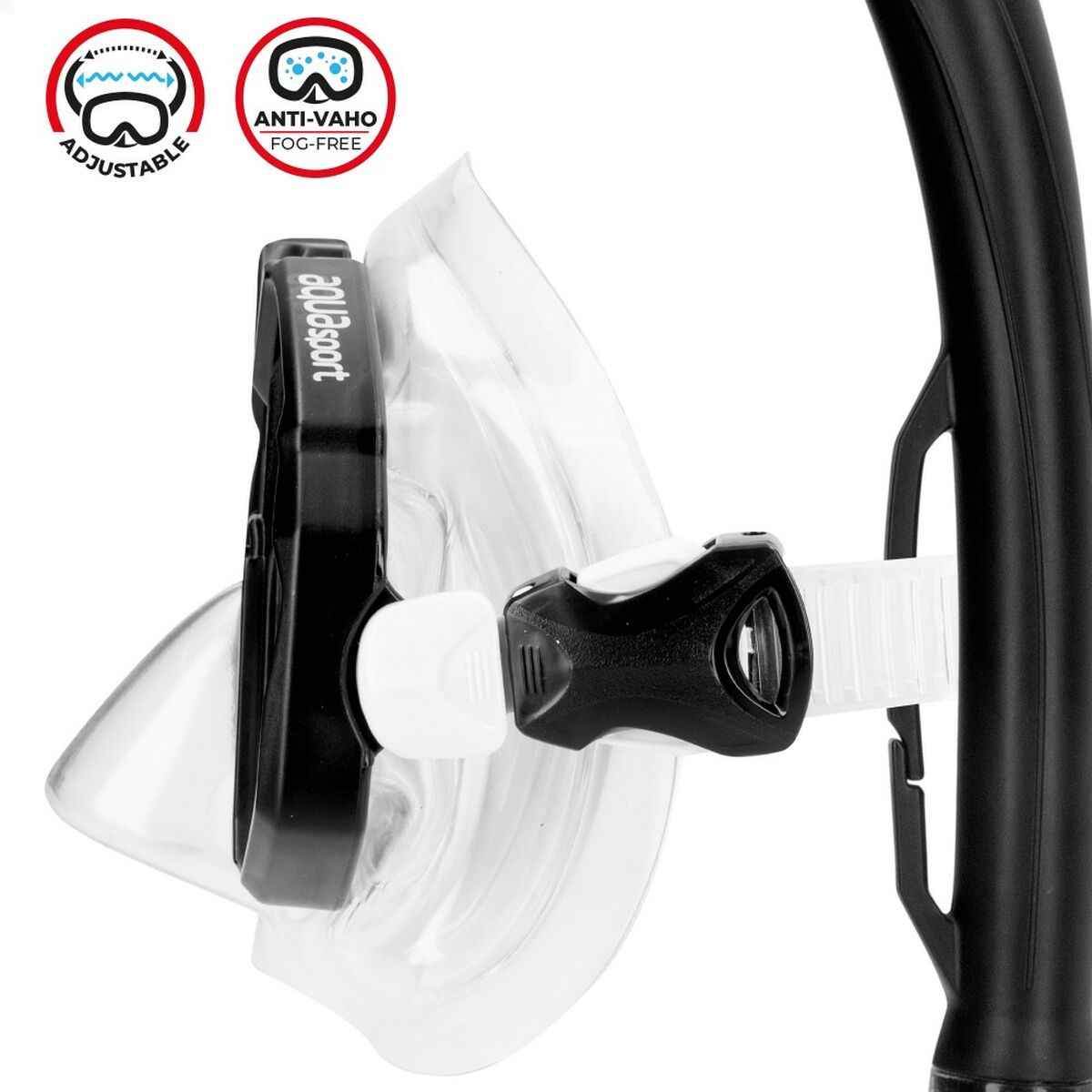 Snorkel och cyklop AquaSport Svart Vuxna (2 antal) - 4