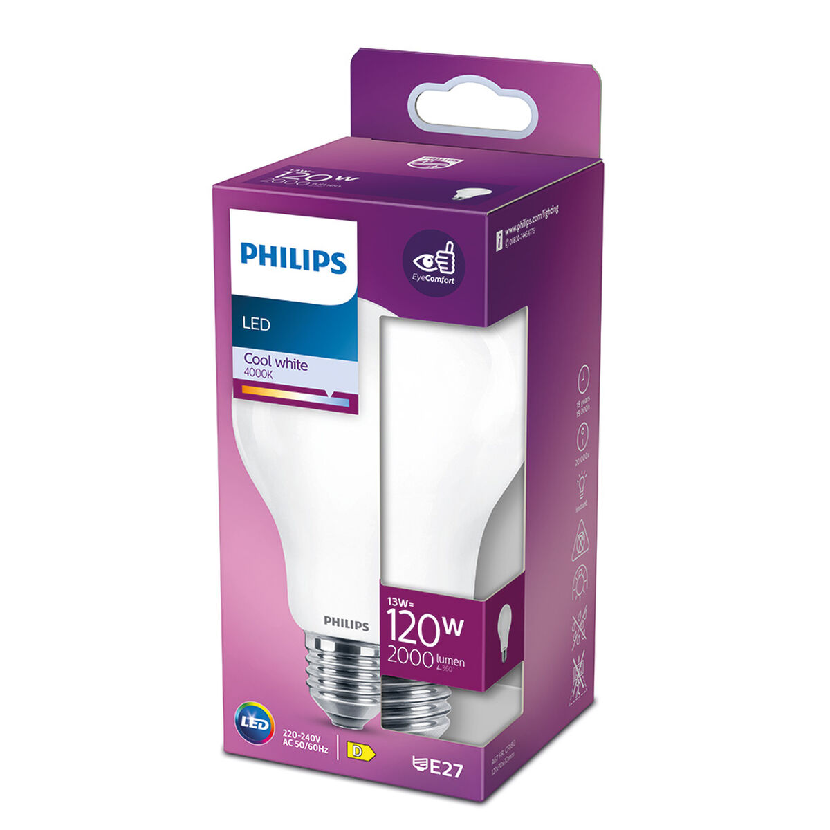 LED-lampa Philips D 120 W 13 W E27 2000 Lm 7 x 12 cm (4000 K) 7 x 12 cm - 4