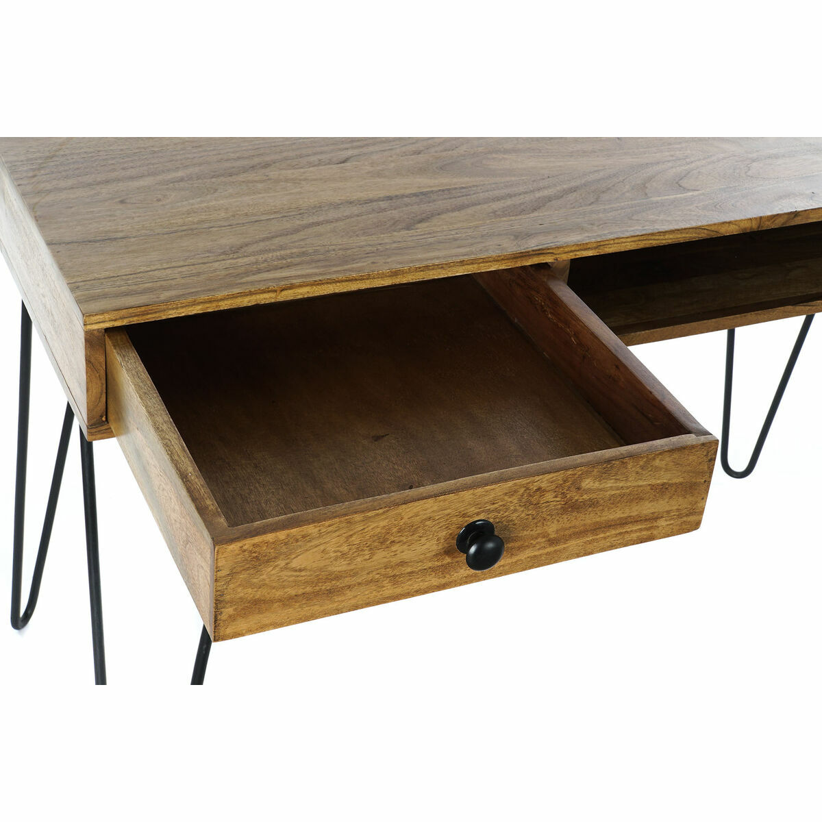 Skrivbord DKD Home Decor 115 x 55 x 76 cm Naturell Svart Metall - 4