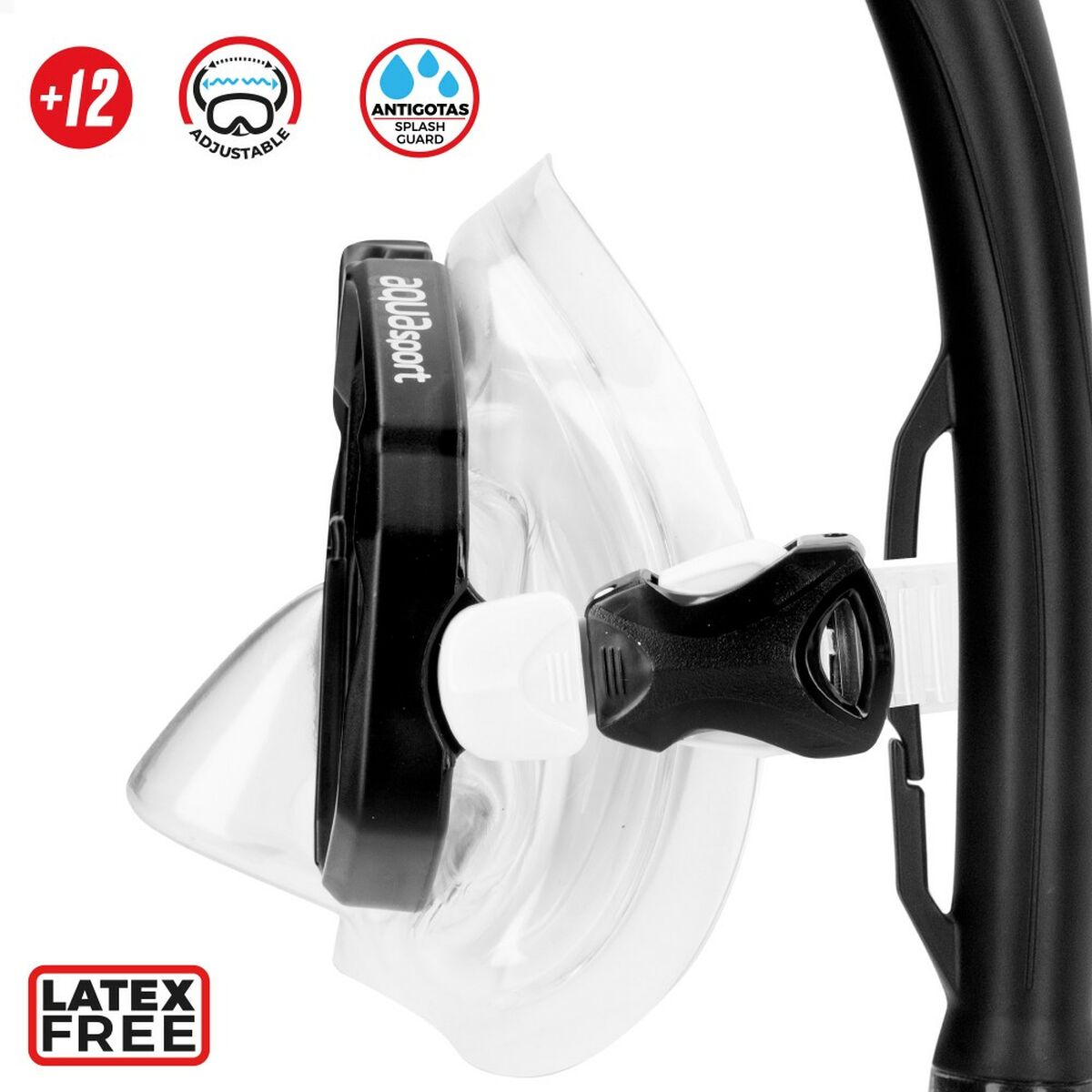 Dykmask med snorkel och simfötter AquaSport Svart Vuxna (2 antal) - 11