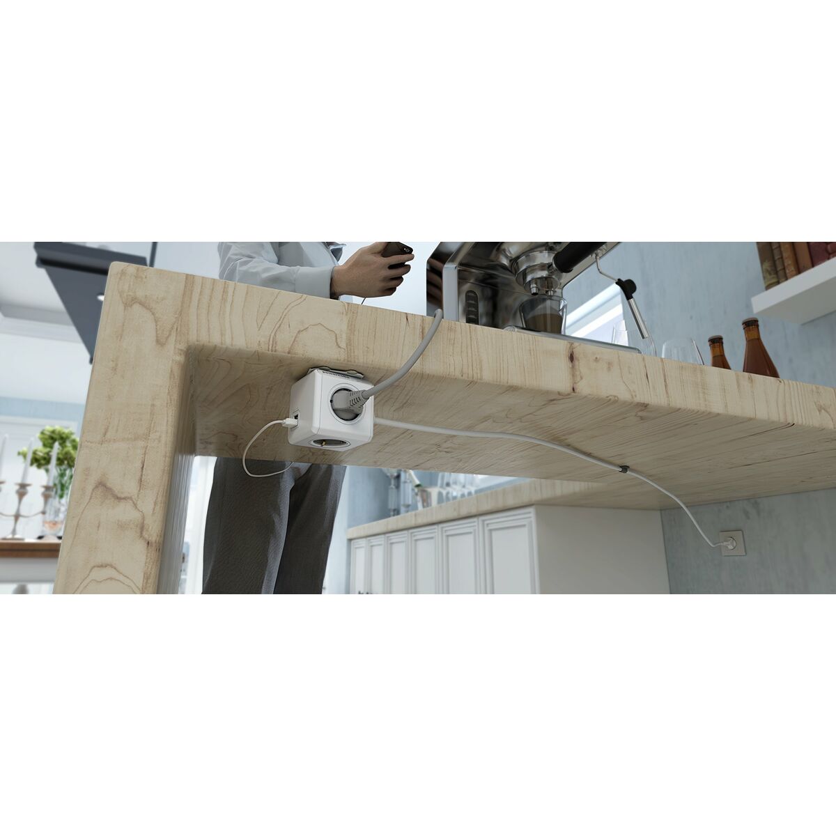 Ellist 4 Tomas-uttag med brytare   Kub (1,5 m) - 4