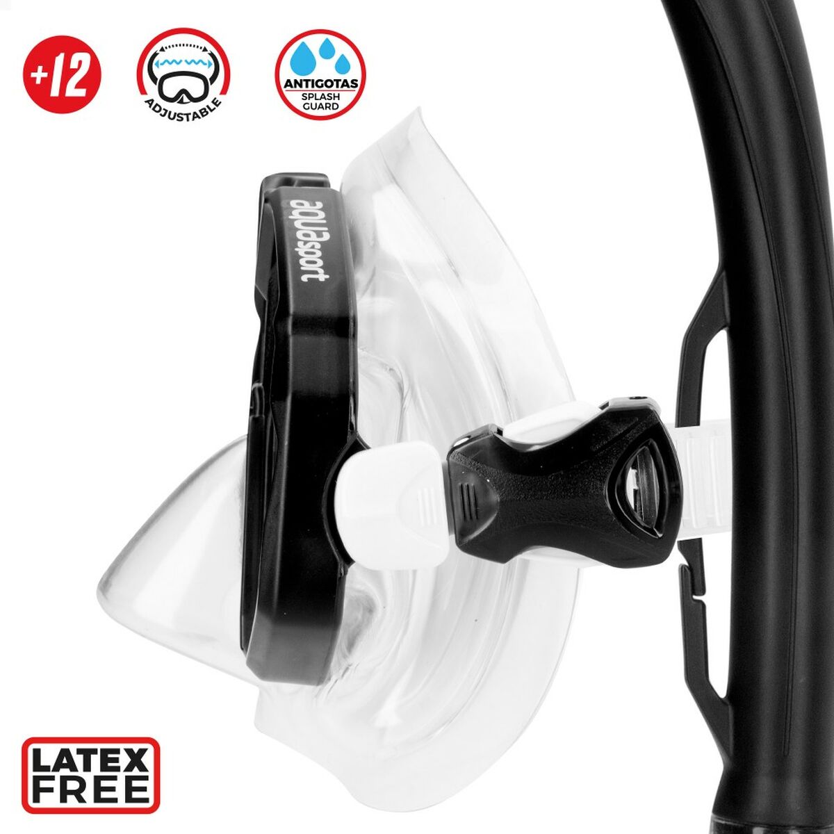 Dykmask med snorkel och simfötter AquaSport Svart Vuxna (2 antal) - 4
