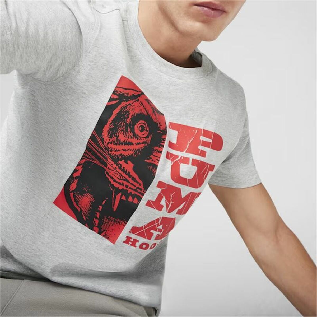 T-shirt med kortärm Herr Puma The Hooper 3 Ljusgrå - 4