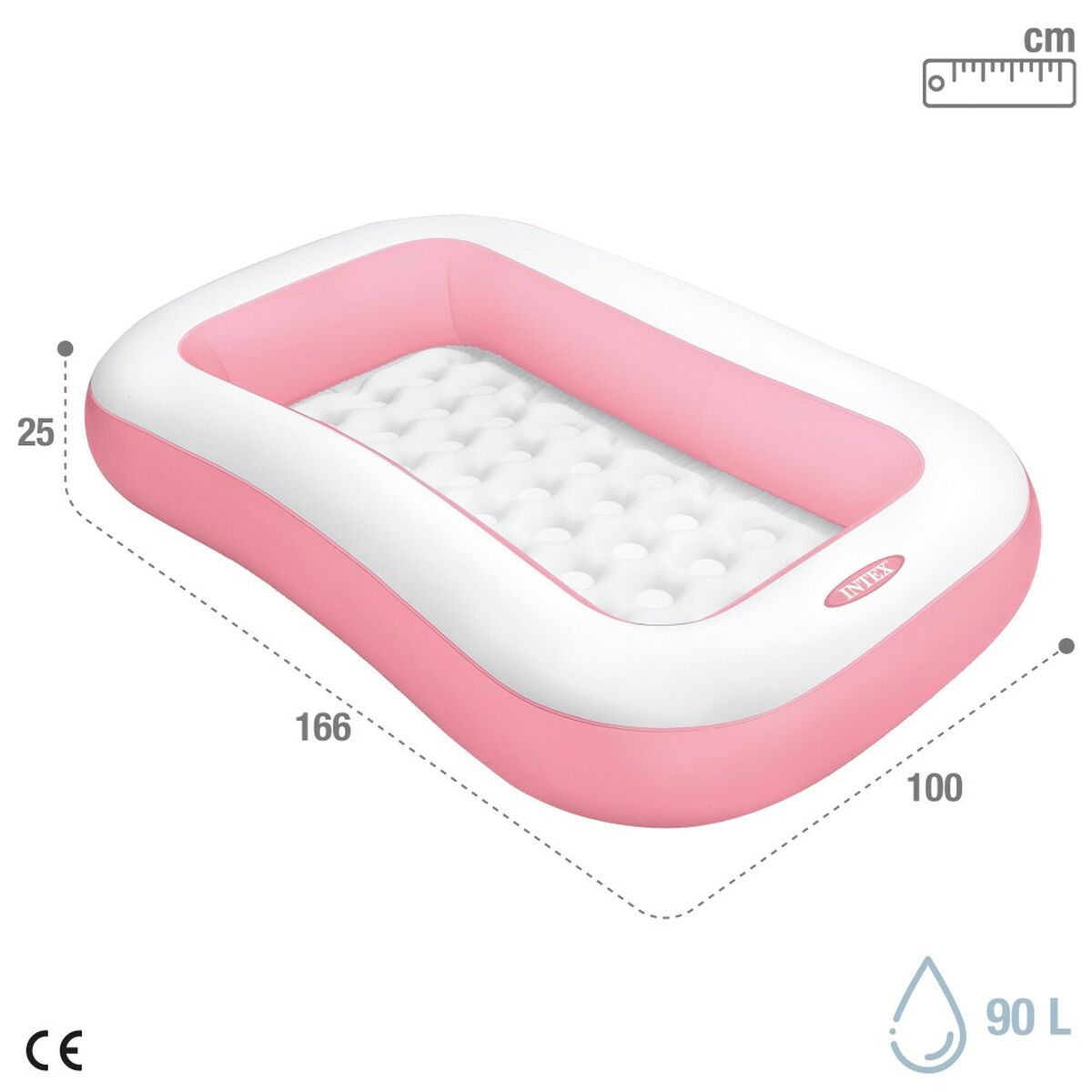 Uppblåsbar plaskpool för barn Intex Ö 90 L 167 x 26 x 101 cm Vit Rosa (6 antal) - 11