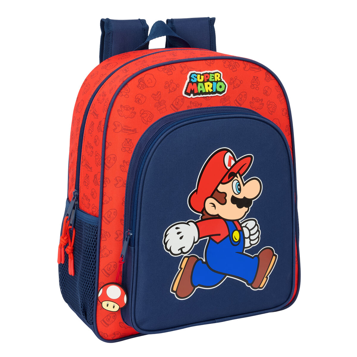 Skolryggsäck Super Mario Trick Röd Mörkblå 32 x 38 x 12 cm