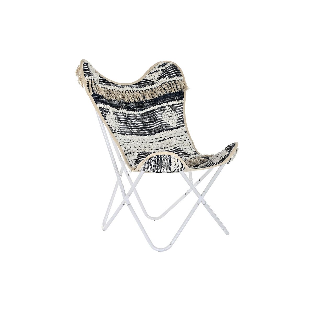 Trädgårdssoffa DKD Home Decor Vit Svart Järn 74 x 65 x 90 cm