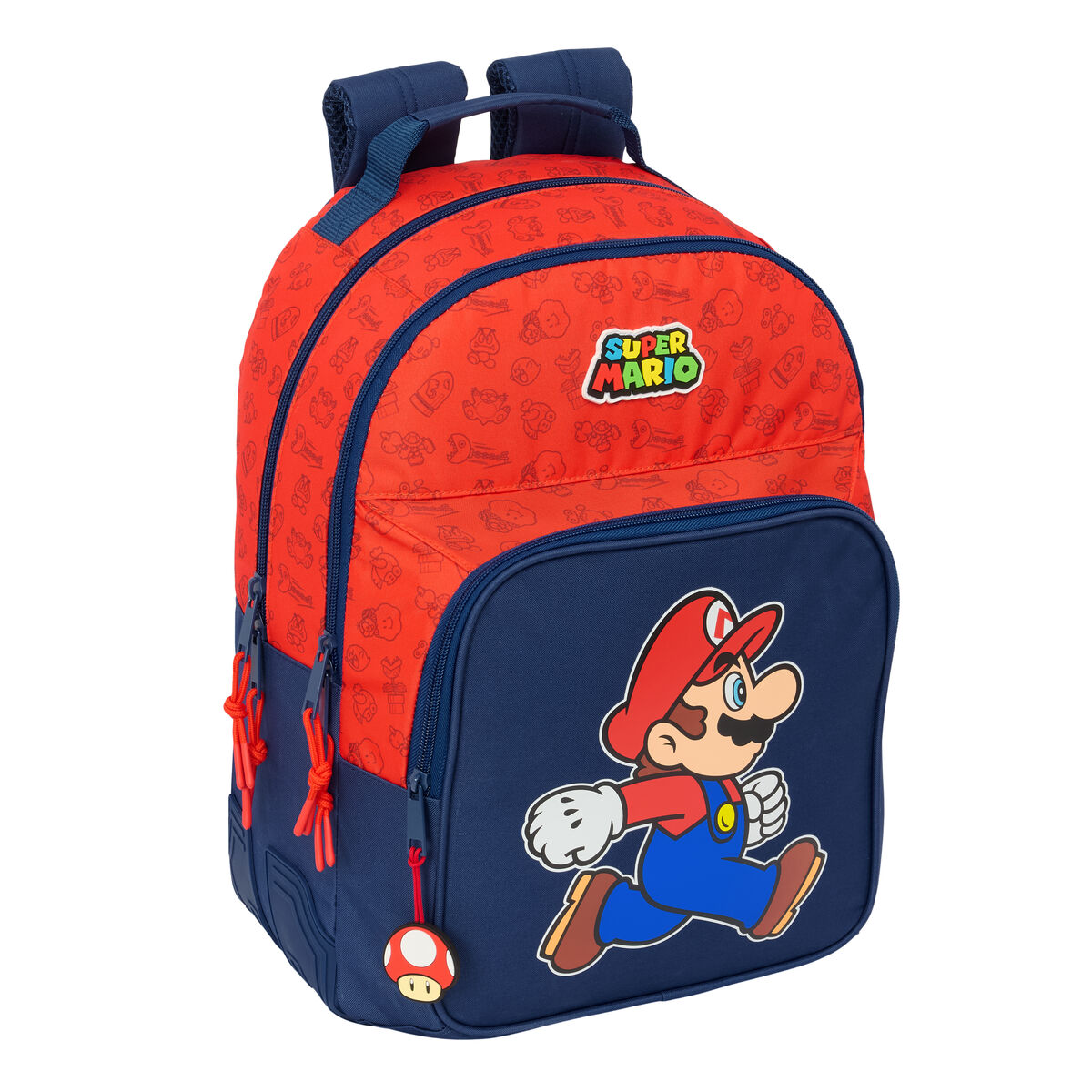 Skolryggsäck Super Mario Trick Röd Mörkblå 32 x 42 x 15 cm