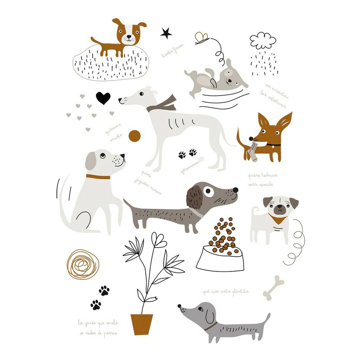 Påslakan Panzup Dogs Säng 180/190 (260 x 220 cm) - 16