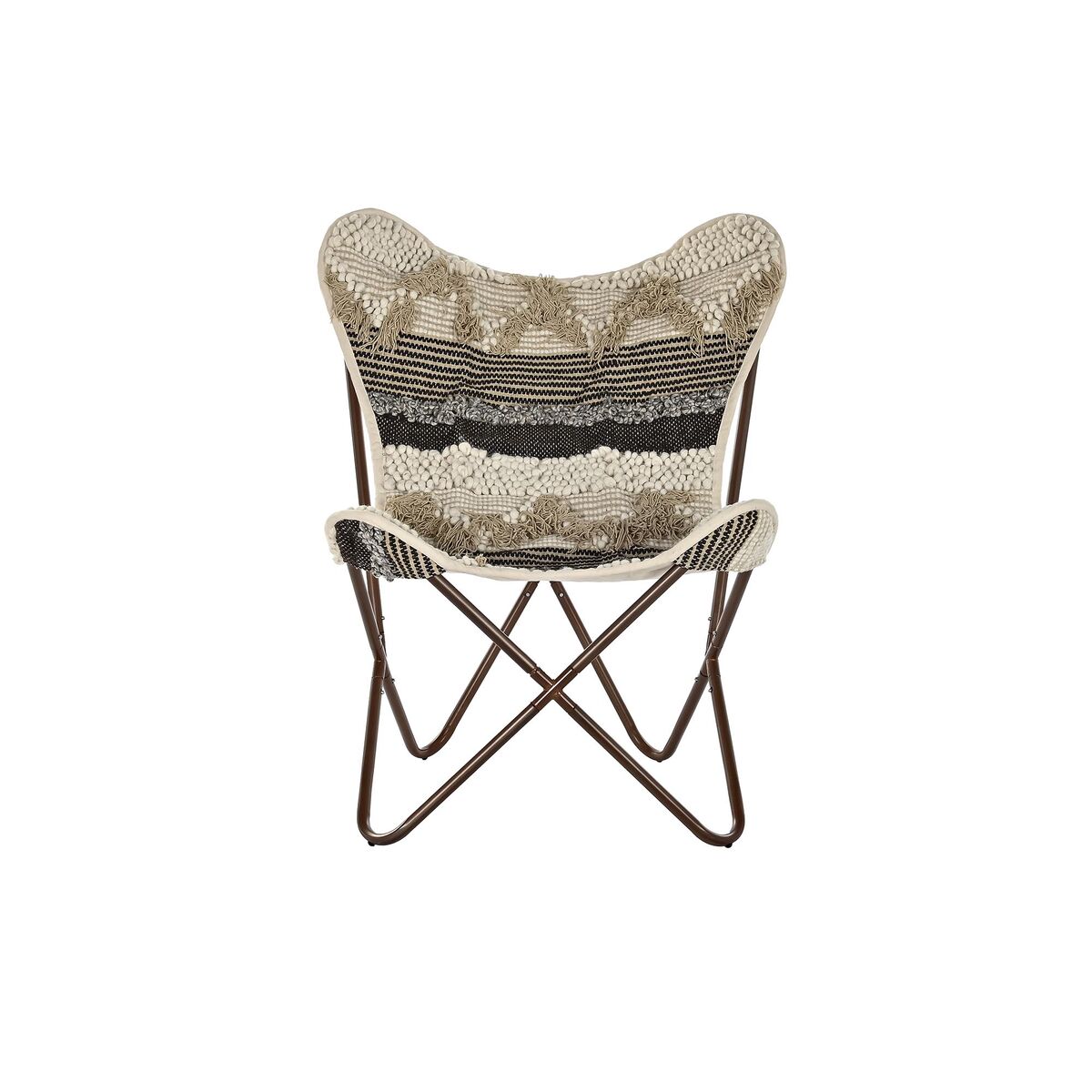 Kerti szék DKD Home Decor Svart Brun Bomull Järn (74 x 65 x 90 cm) - 5