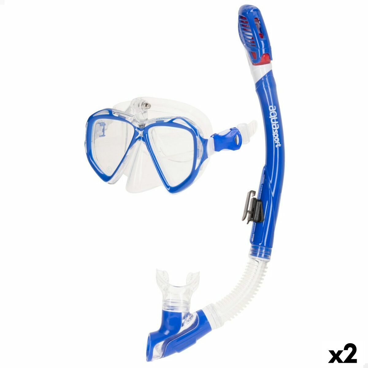 Snorkel och cyklop AquaSport Blå Vuxna (2 antal) - 8