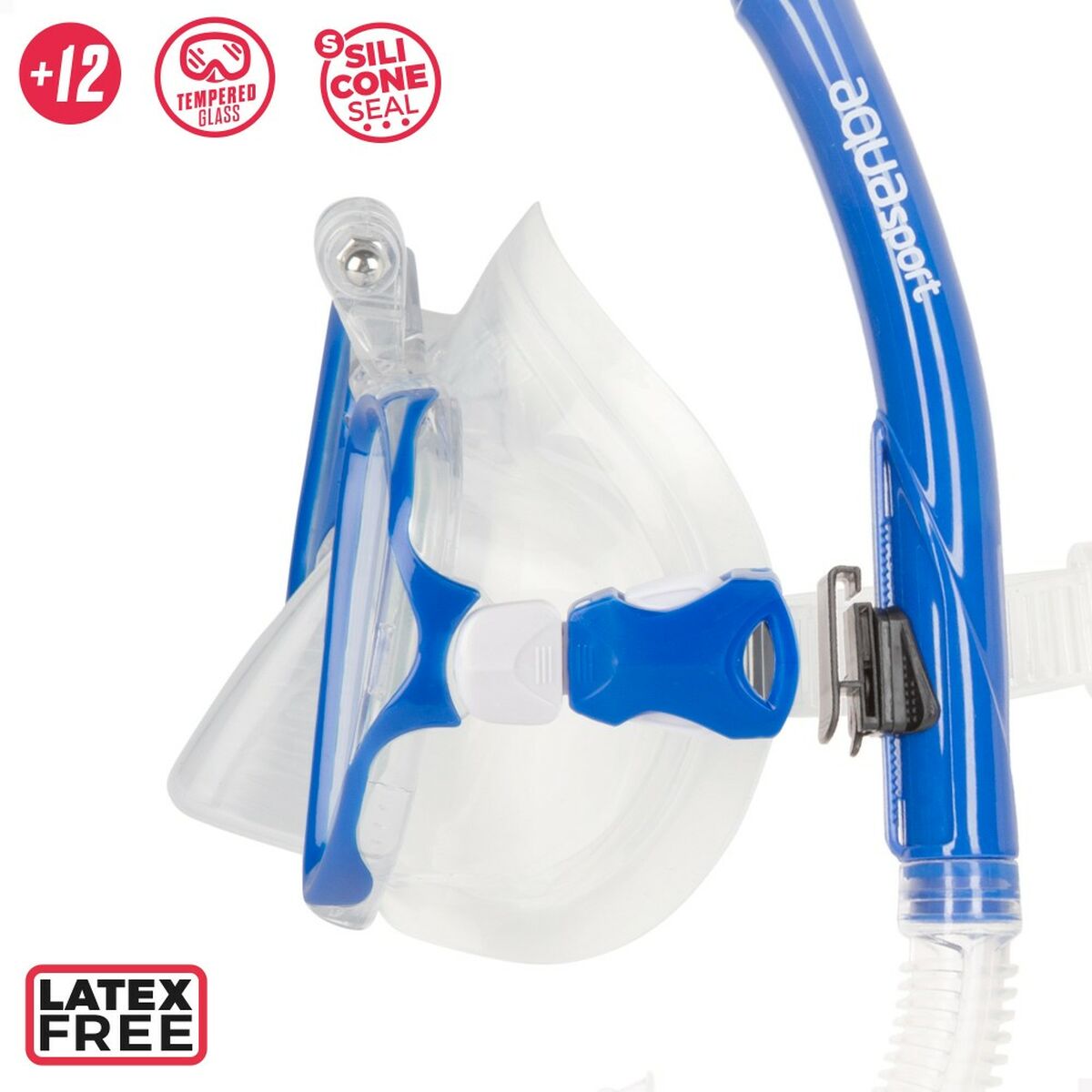Snorkel och cyklop AquaSport Blå Vuxna (2 antal) - 4