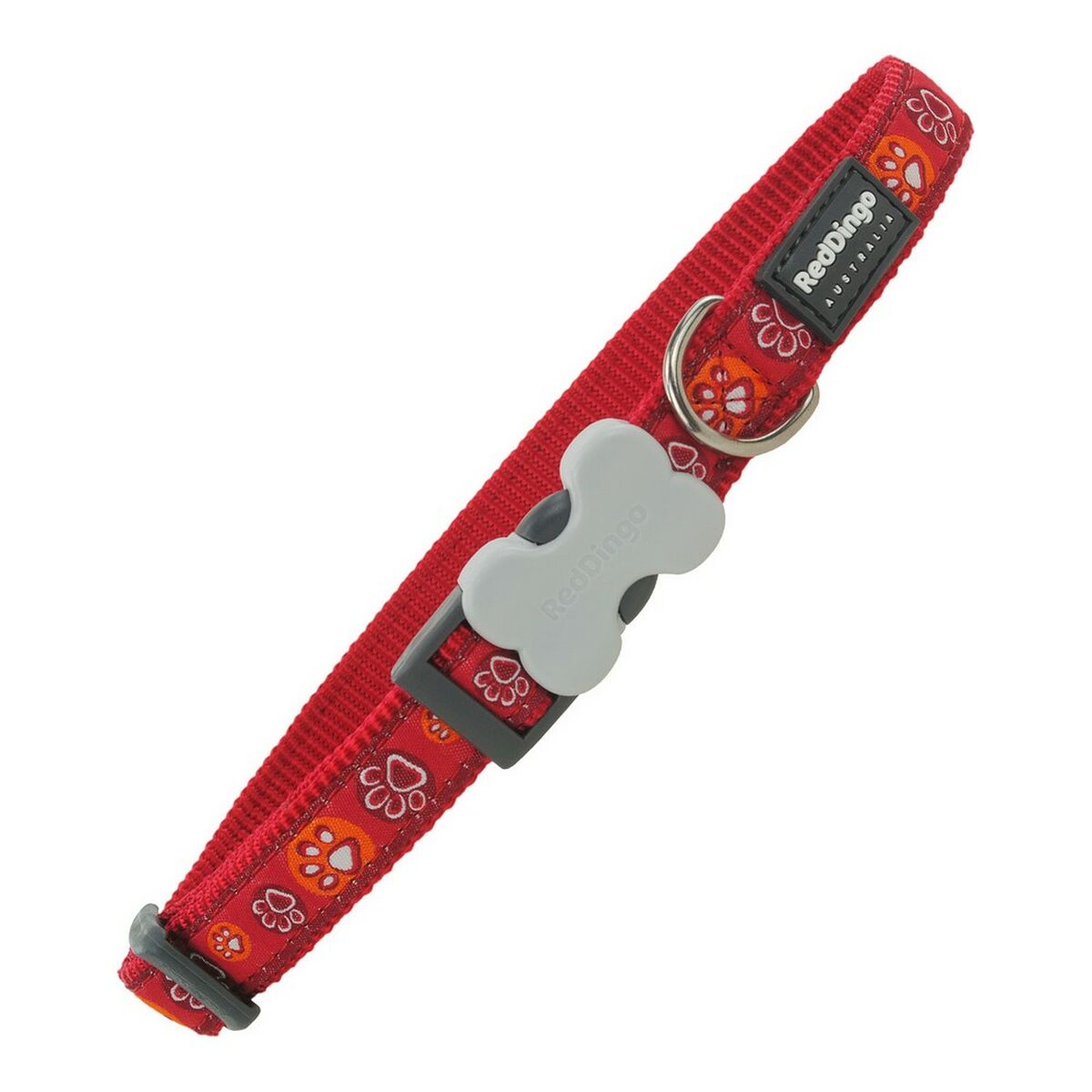 Hundhalsband Red Dingo Style Röd Djurens fotspår (31-47 cm) (2 x 31-47 cm) - 2