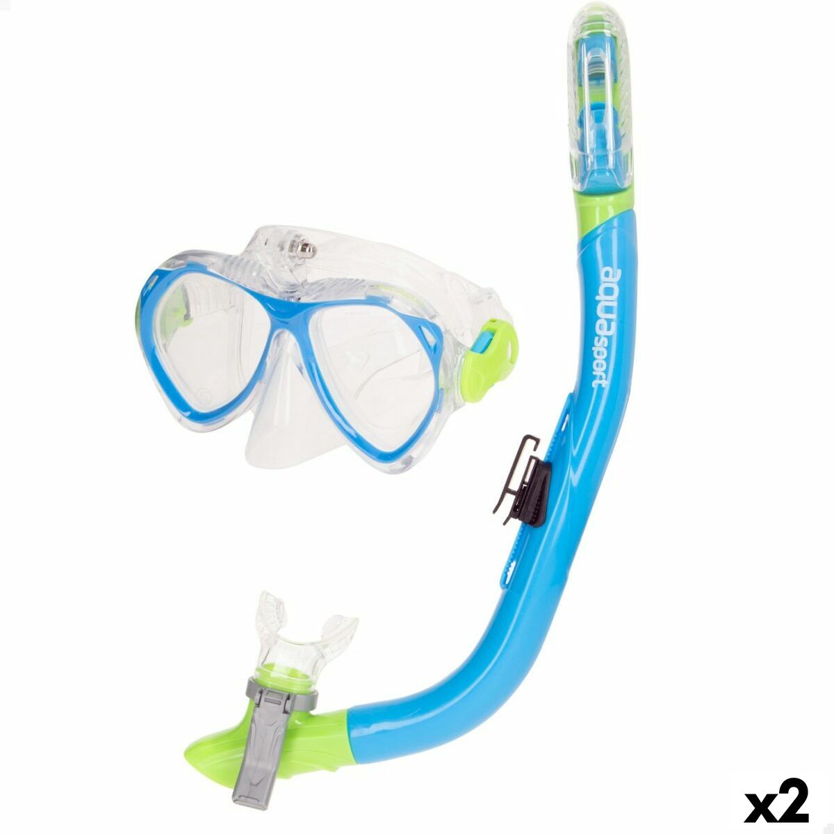 Snorkel och cyklop för barn AquaSport Blå (2 antal) - 8