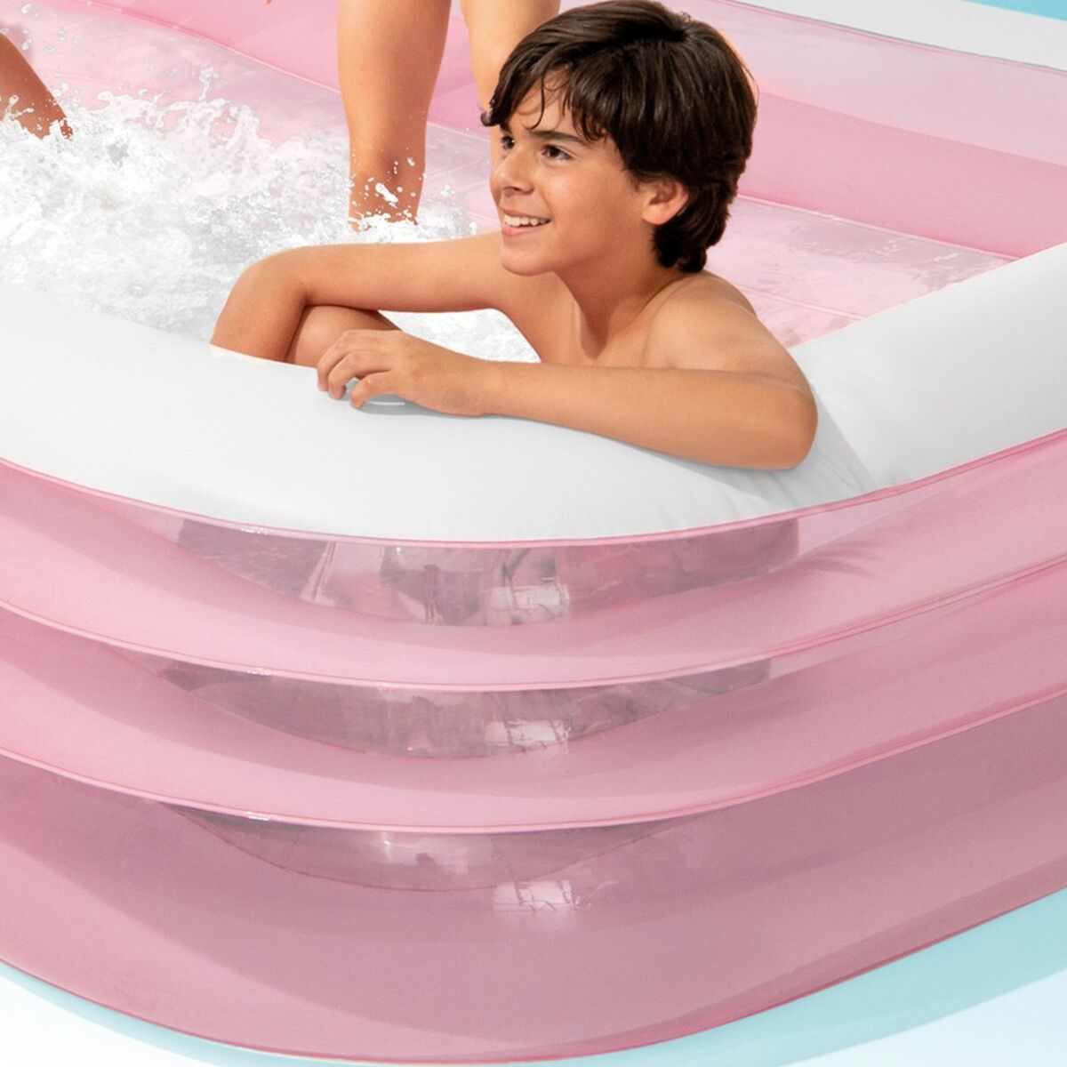 Uppblåsbar plaskpool för barn Intex 1050 L 305 x 56 x 183 cm Rosa (2 antal) - 2