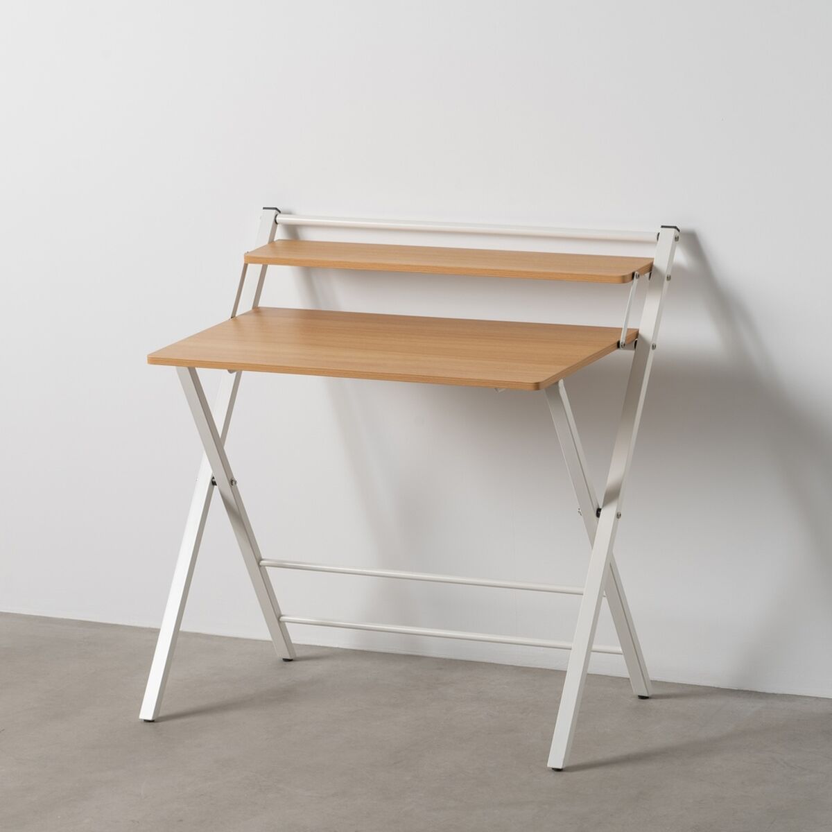 Skrivbord Vit Naturell Järn Trä MDF 87 x 56 x 87 cm - 2