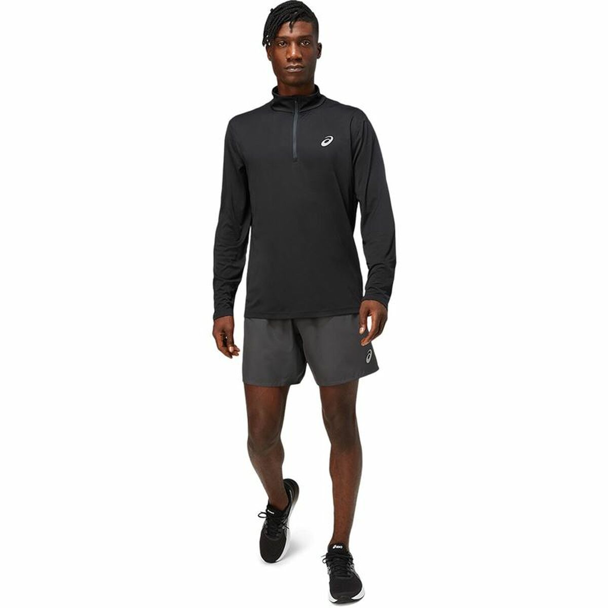 T-shirt med lång ärm Herr Asics Core 1/2 Svart Med blixtlås - 4