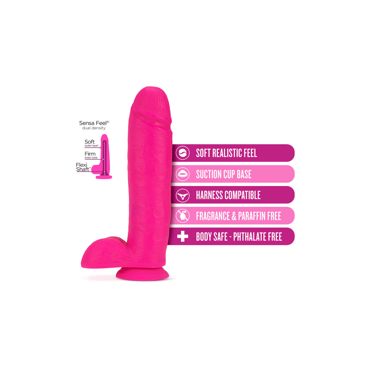 Realistisk dildo Blush Neo PVC Ø 5,7 cm (21,6 cm) - 4