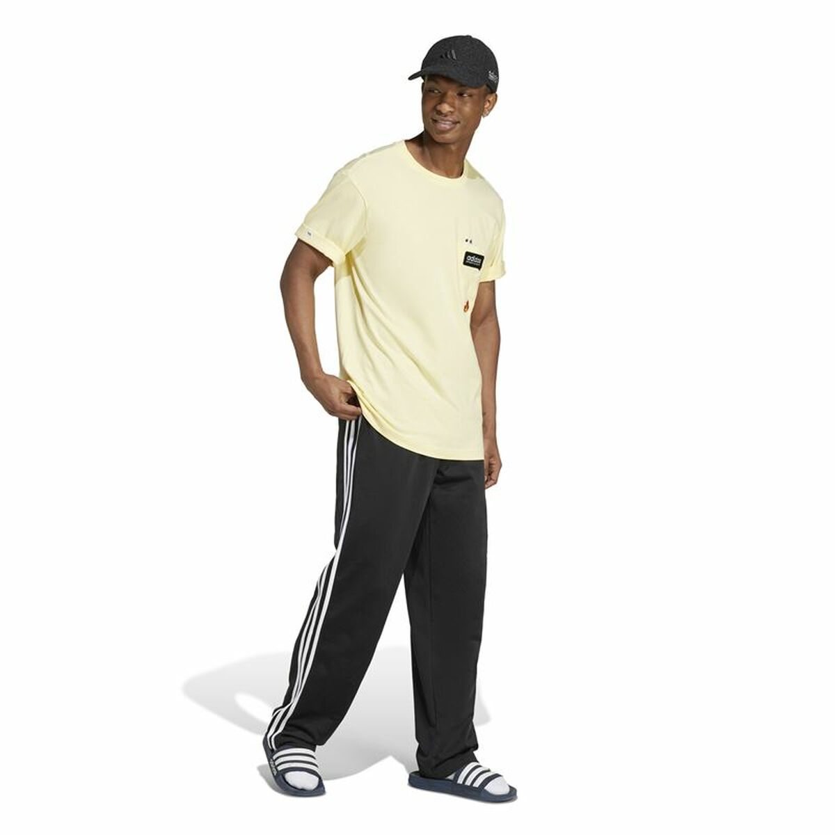 T-shirt med kortärm Herr Adidas Remoji Pocket Graphic Gul Gyllene - 2