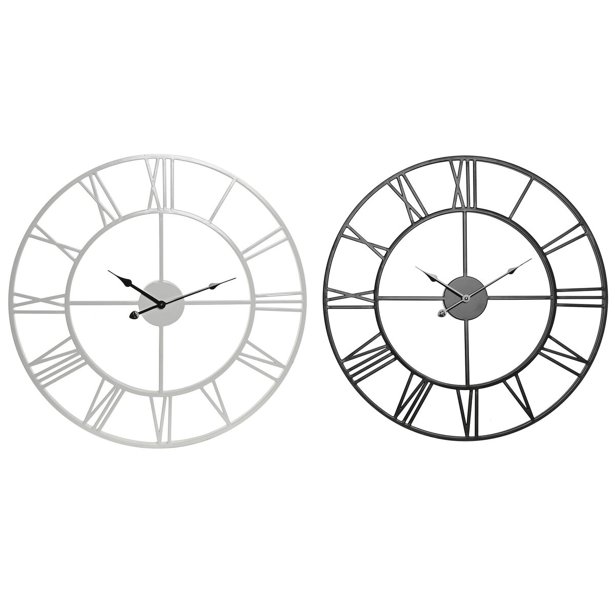 Väggklocka Home ESPRIT Vit Svart Metall 60 x 3 x 60 cm (2 antal)