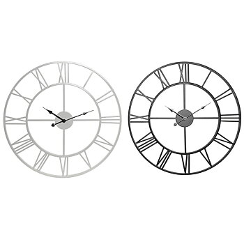Väggklocka Home ESPRIT Vit Svart Metall 60 x 3 x 60 cm (2 antal)