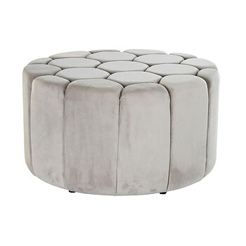 Fotpall DKD Home Decor Beige Polyester Trä MDF (86 x 86 x 48 cm)