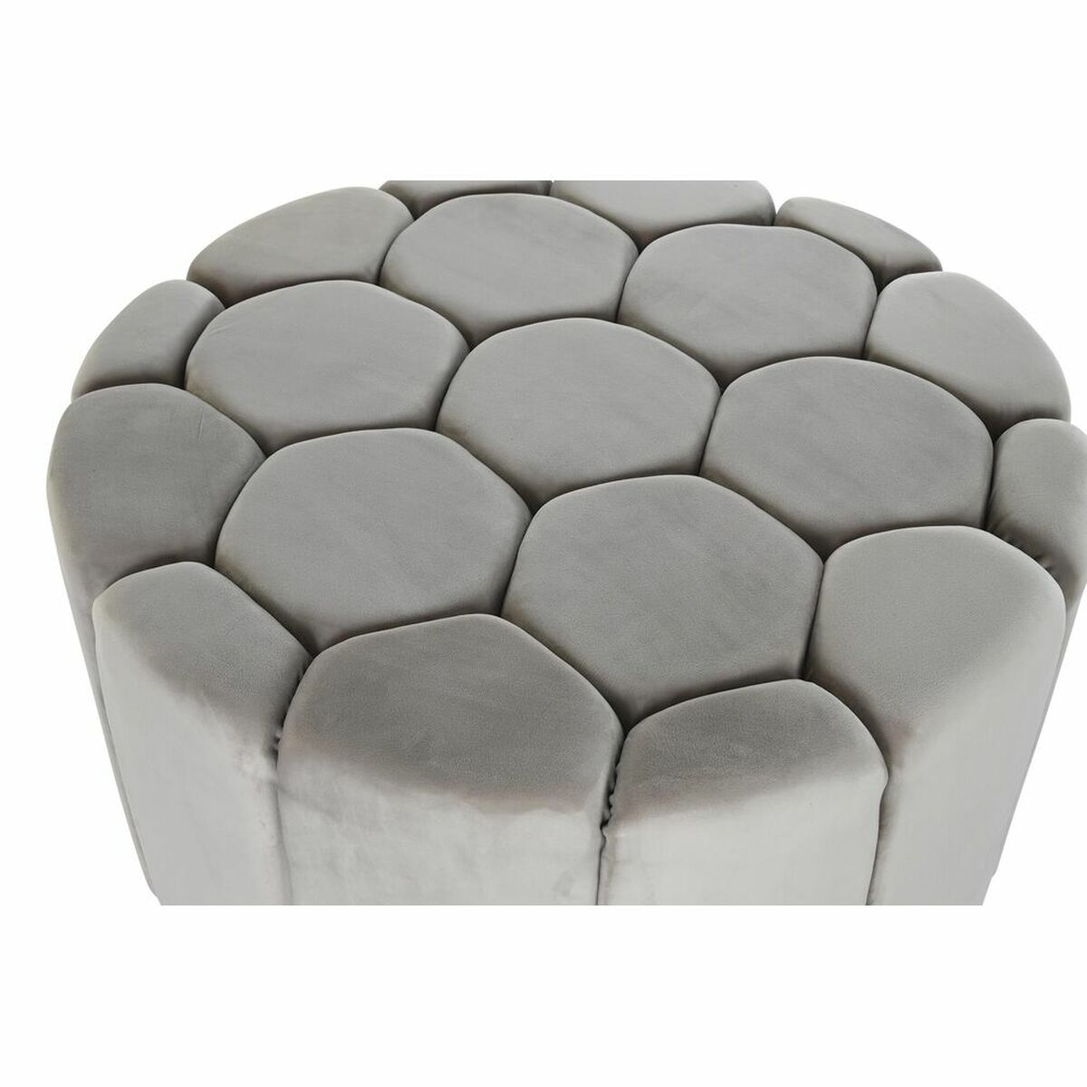 Fotpall DKD Home Decor Beige Polyester Trä MDF (86 x 86 x 48 cm) - 3