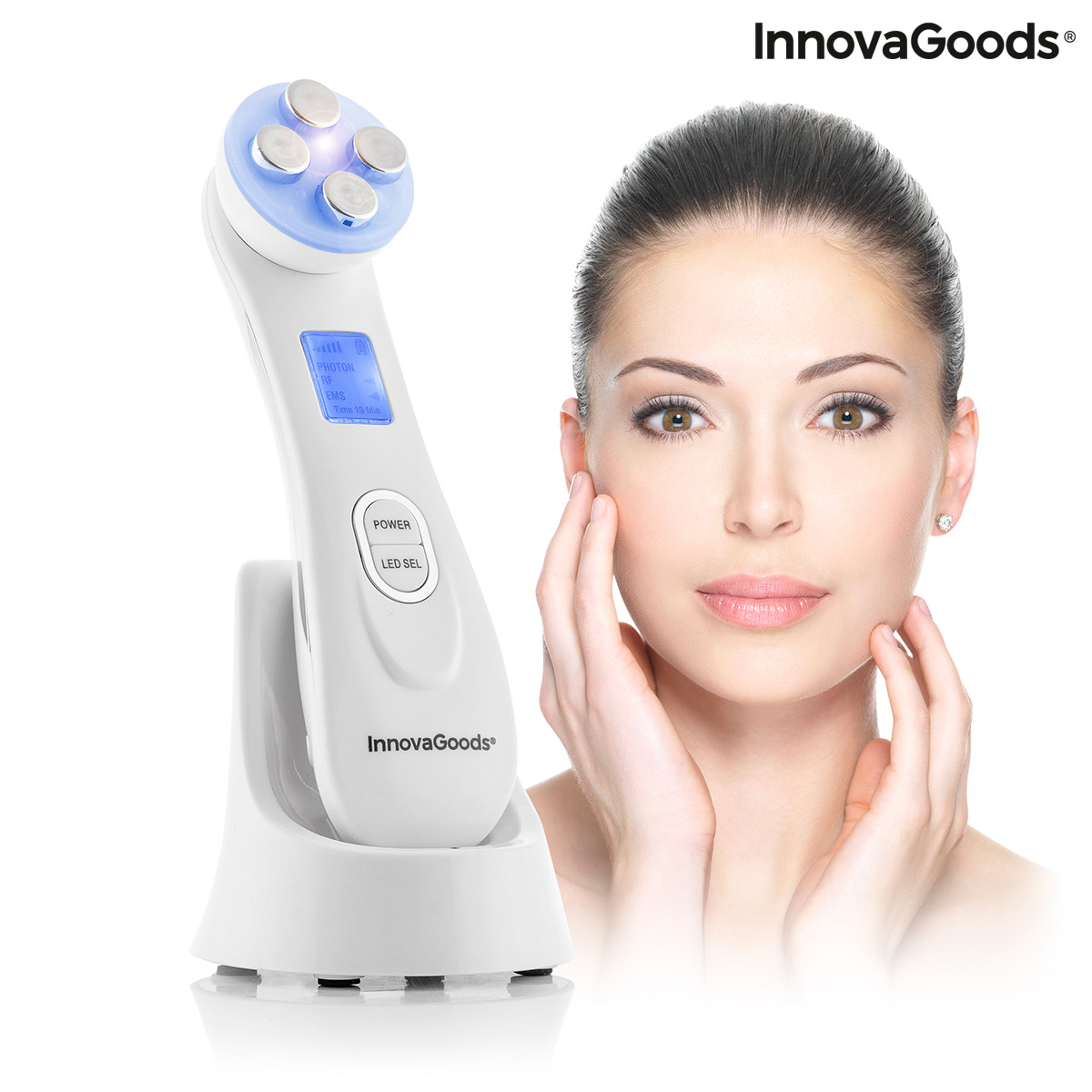 Ansiktsmassager med radiofrekvens, fototerapi och elektrostimulering Wace InnovaGoods V0103440 (Renoverade A) - 7