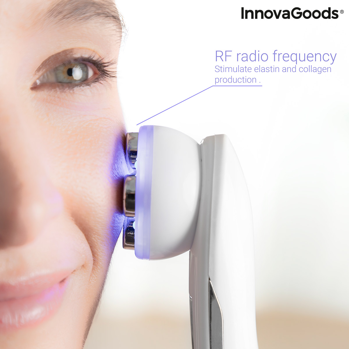 Ansiktsmassager med radiofrekvens, fototerapi och elektrostimulering Wace InnovaGoods V0103440 (Renoverade A) - 4