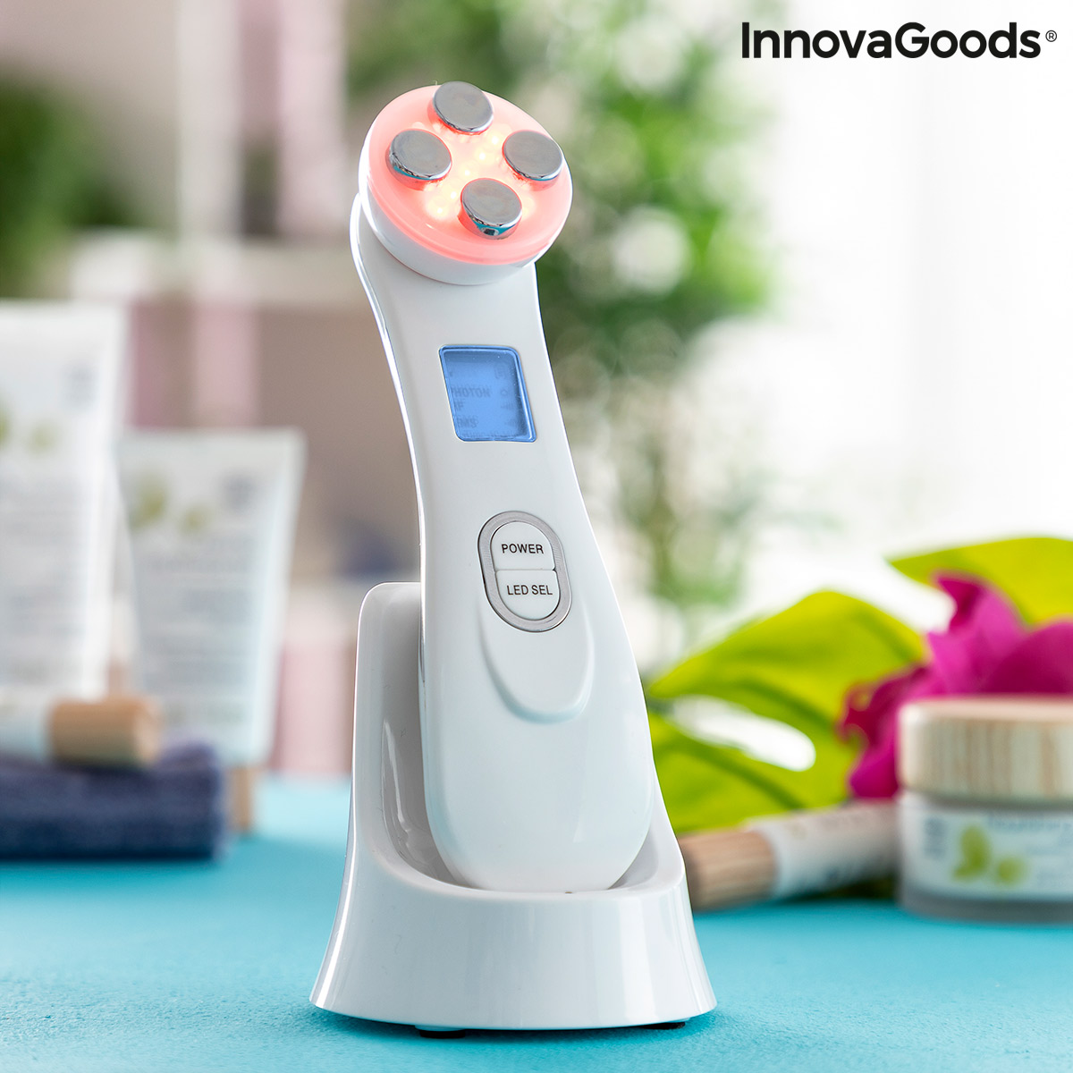 Ansiktsmassager med radiofrekvens, fototerapi och elektrostimulering Wace InnovaGoods V0103440 (Renoverade A) - 2