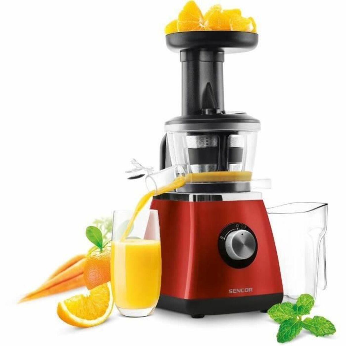 Elektrisk Juicepress Sencor SSJ 4042RD Svart Röd 60 W - 2